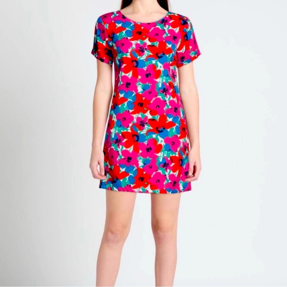 LILI SIDONIO by MOLLY BRACKEN Red, Pink, Green Floral Short Dress Size Medium